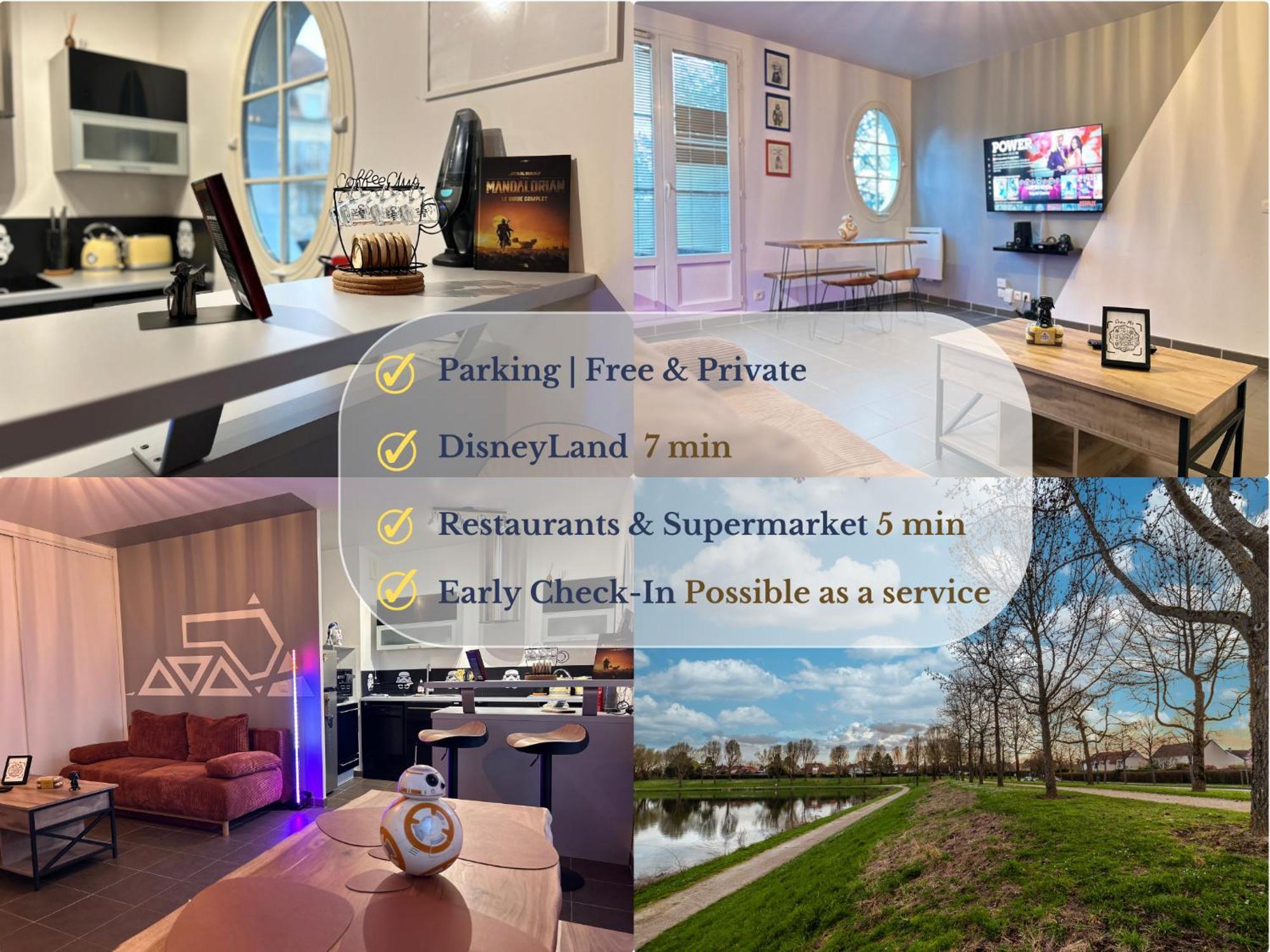 Once Upon A Time - 7Min From Disneyland - Free Private Parking - Self Checkin - Balcony - Barbecue Magny-le-Hongre Eksteriør bilde
